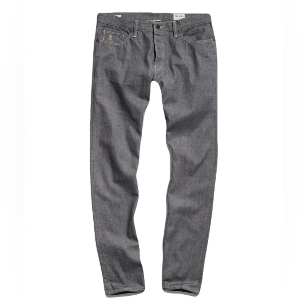 Todd Snyder Slim Fit Lightweight Japanese Selvedge Jeans in Light Charcoal 33x32